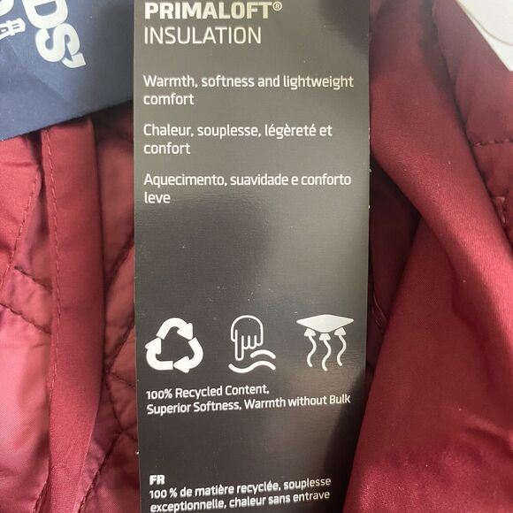 Lands End Womens Primaloft Packable‎ Jacket Size 18 Burgundy Quilted Barn New - Picture 10 of 16